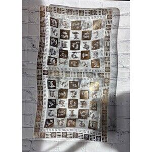 VINTAGE GOLD TEMPERED GLASS MOLDED TRAY by SIGNED BY DESIGNER JENA MOLLE'